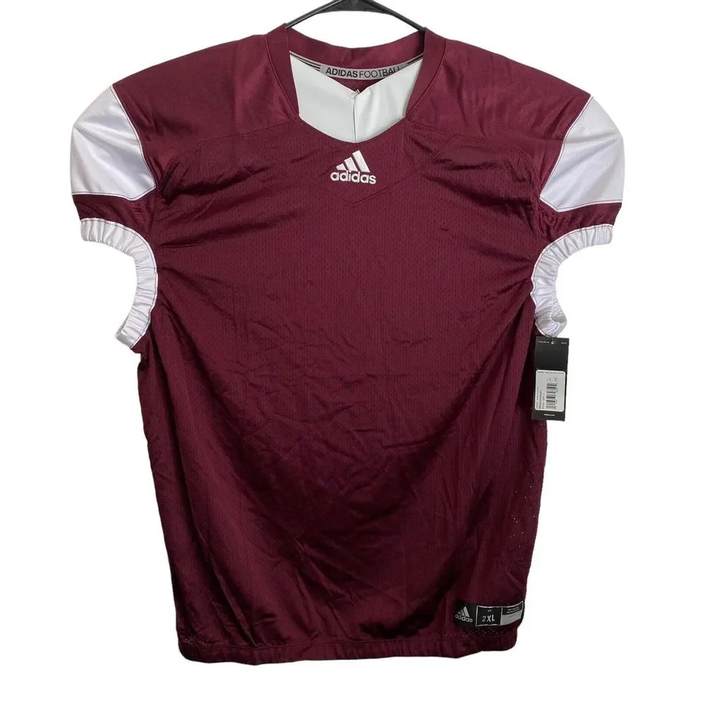 Adidas Techfit Hyped Football Jersey Maroon/White Size 2XL AZ9274 Press Coverage